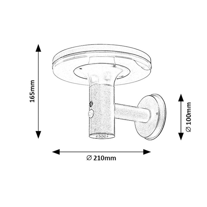 Rabalux - wandlamp - Buitenlamp - LED lamp op zonne-energie - voor buiten - IP44, 10W - Alaska