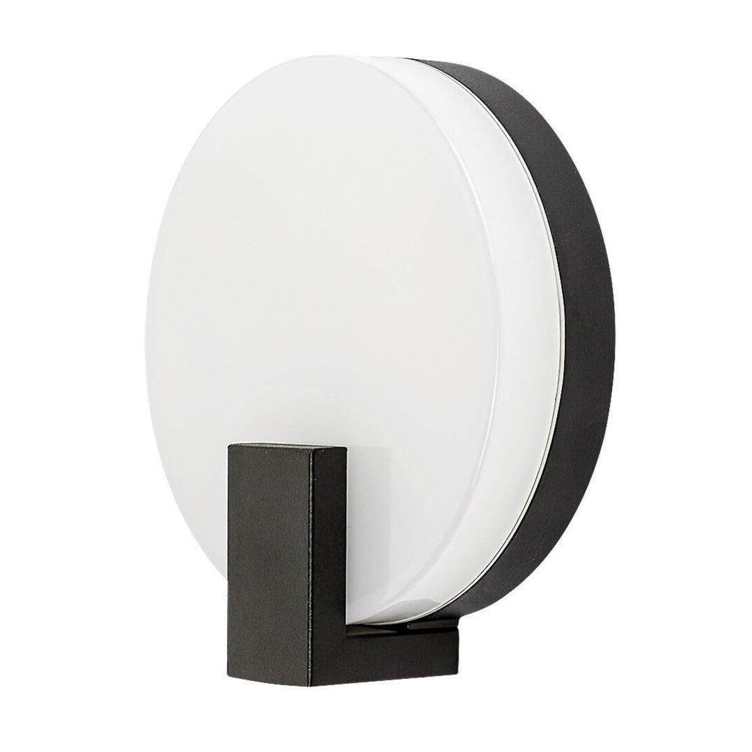 Rabalux wall lamp, outdoor, round, IP44, 10W, black, Cyprus