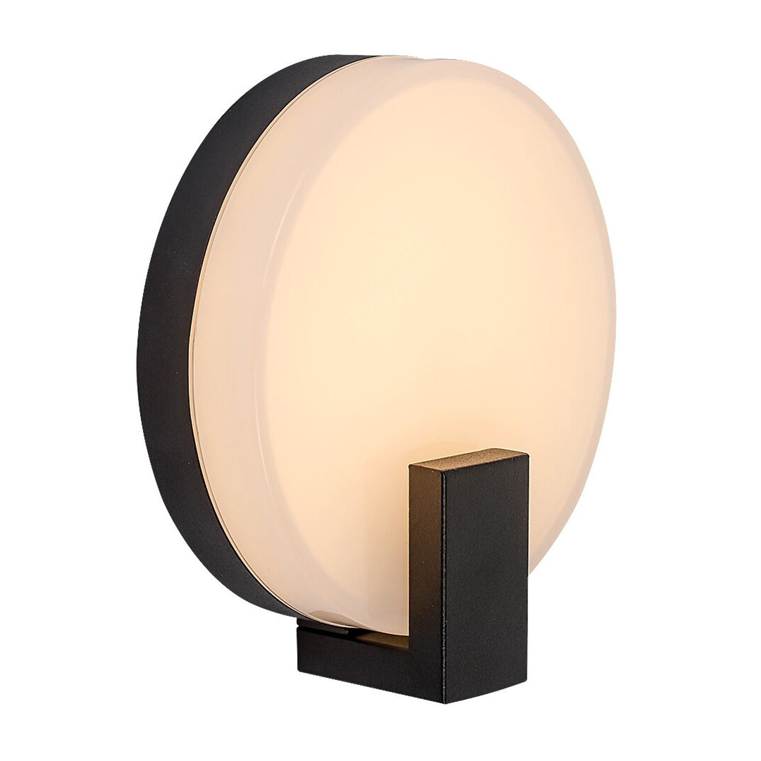 Rabalux wall lamp, outdoor, round, IP44, 10W, black, Cyprus