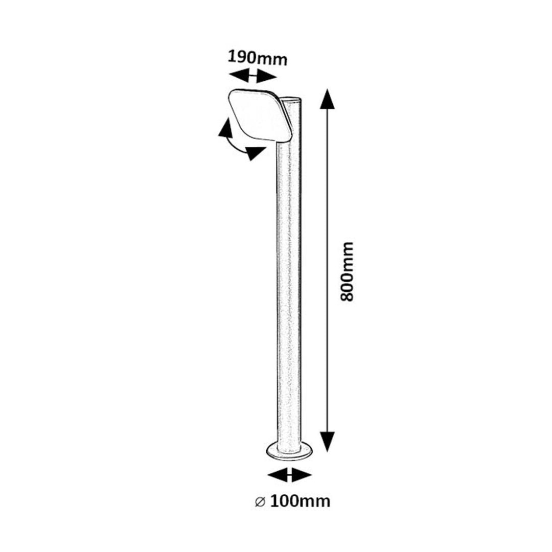 Rabalux Odiel Outdoor Lamp, Standing, Outdoor Light, LED 12W, IP44, 80 cm, Black