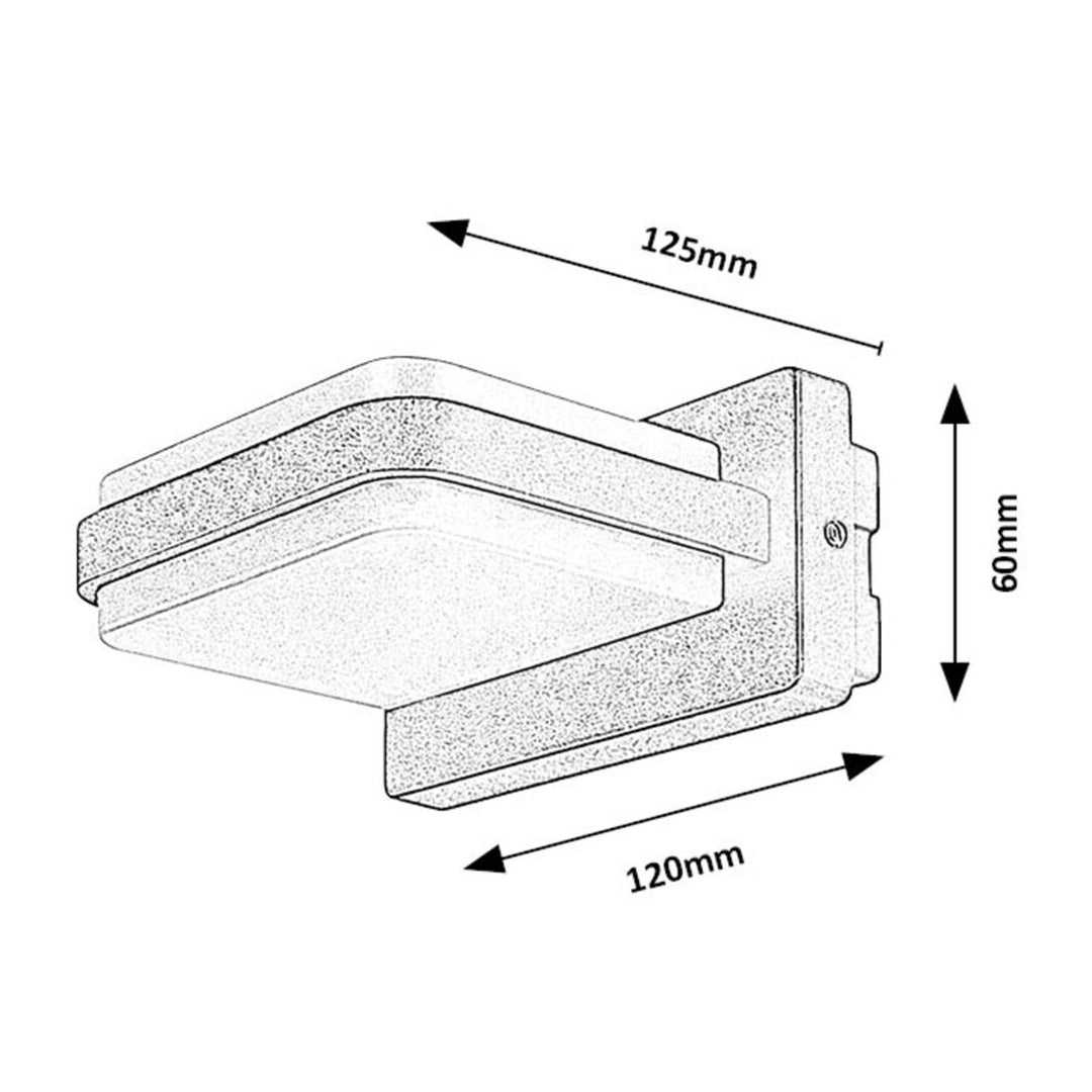 Lámpara Rabalux, Aplique de exterior, Aplique de pared, IP44, LED, 12W, Gendt