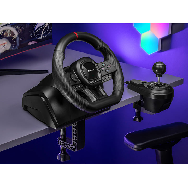 Tracer Simracer Steering Wheel, Gearbox, Pedals Set, for PC PS3 PS4 Xbox One Xbox360 Switch