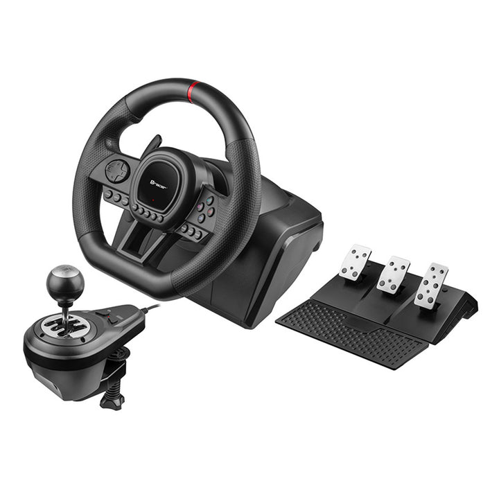 Tracer Volante con Caja de Cambios, Pedales, para PC PS3 PS4 Xbox One Xbox360 Switch, Simracer