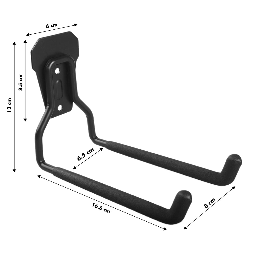 Maclean MC-440 - Ophanghaken - Stalen garage muurbeugel - Wandmontage - Ophangsysteem - voor banden gereedschap ladder slangen - max 35kg - 13cm x 8cm x 16.5cm