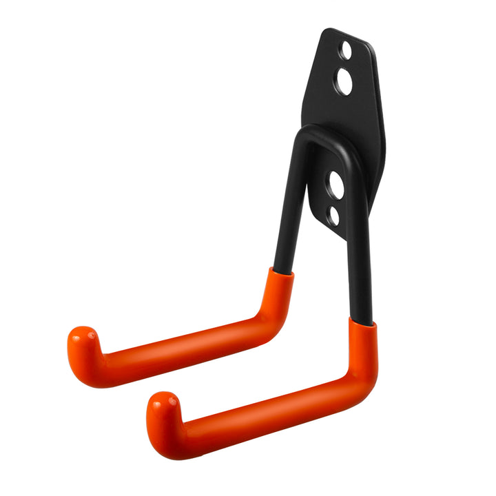 Maclean MC-442 - Ophanghaken - Stalen garage muurbeugel - Wandmontage - Ophangsysteem - voor banden gereedschap ladder slangen en fiets - max 70kg - Zwart / Oranje