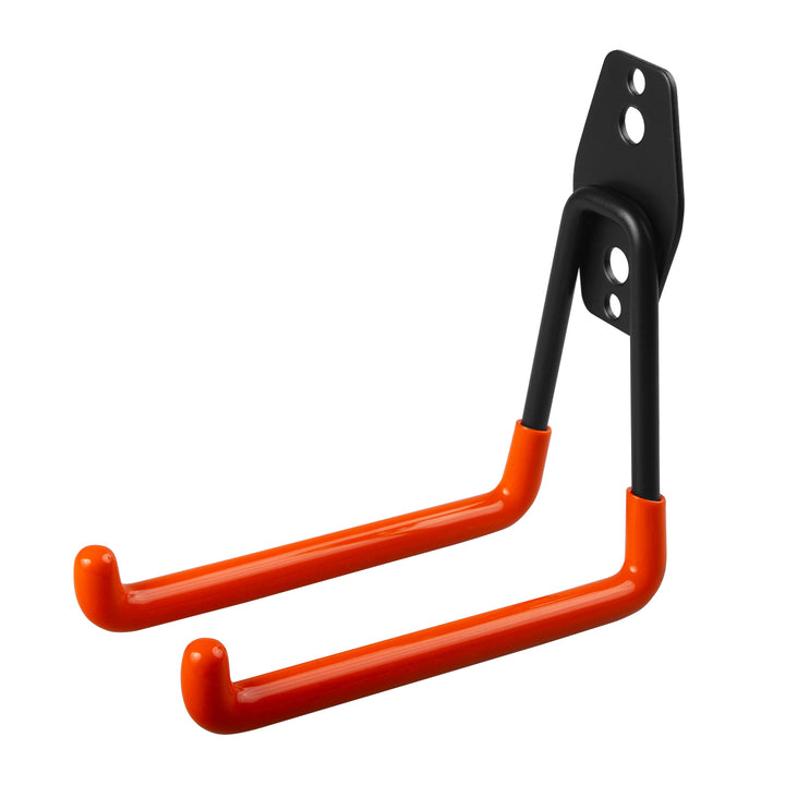 Maclean MC-443 - Ophanghaken - Stalen garage muurbeugel - Wandmontage - Ophangsysteem - voor banden gereedschap ladder slangen en fiets - max 50kg - Zwart / Oranje