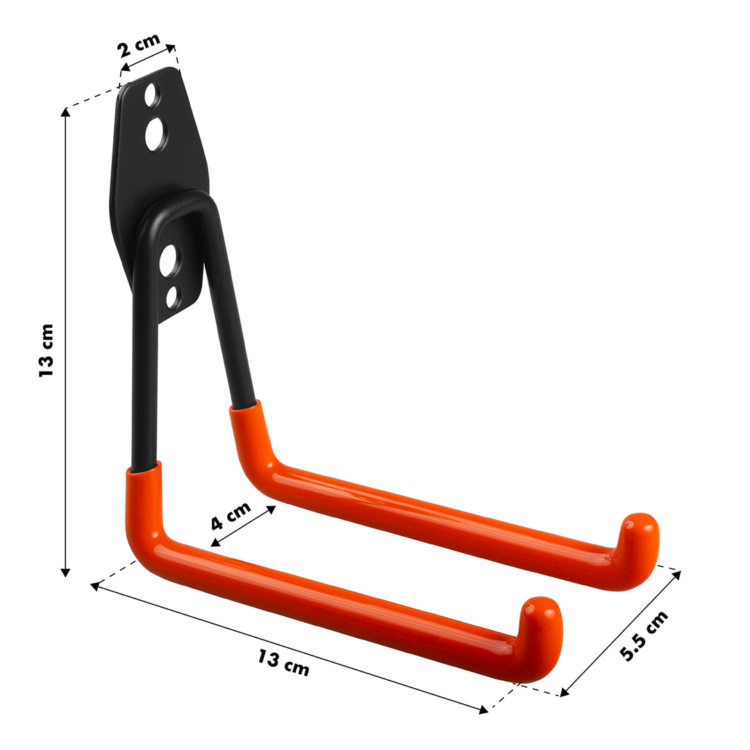 Maclean MC-443 Gancho de Garaje, Soporte de Pared para Neumáticos, Herramientas, Escalera, Bicicleta, Gancho de Pared para Organización, Gancho Doble de Almacenamiento, Colgador de Herramientas (Carga máx.: 50 kg)