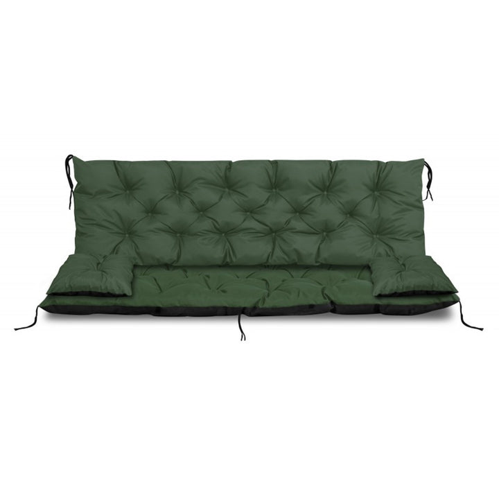 Ensemble de jardin vert 100x60x50cm + 2 coussins 42 x 42 cm