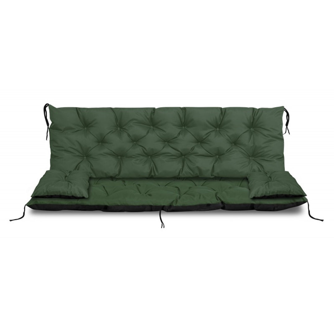 Ensemble de jardin vert 120x60x50cm + 2 coussins 42 x 42 cm