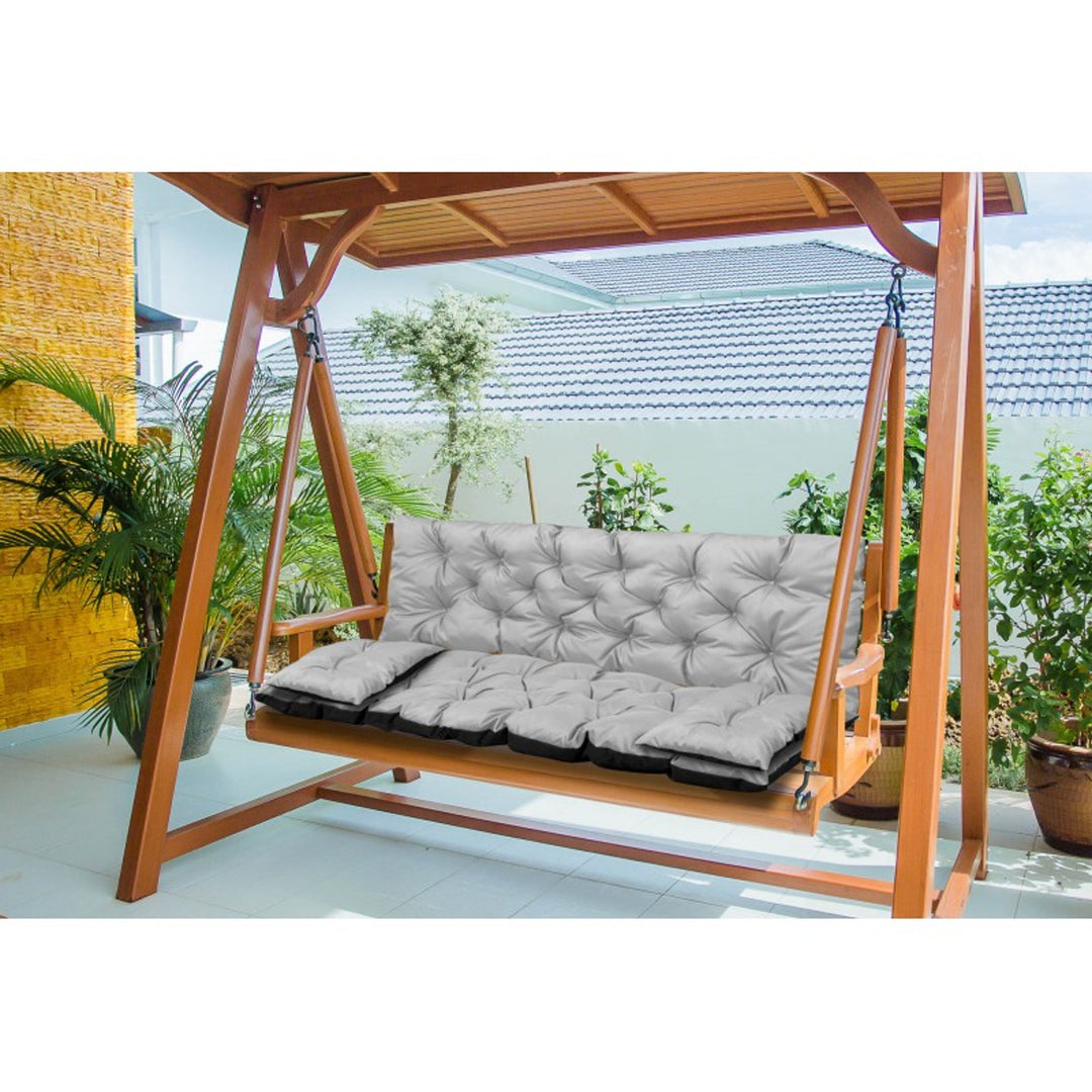 Ensemble de jardin gris clair 100x60x50cm + 2 coussins 42 x 42 cm