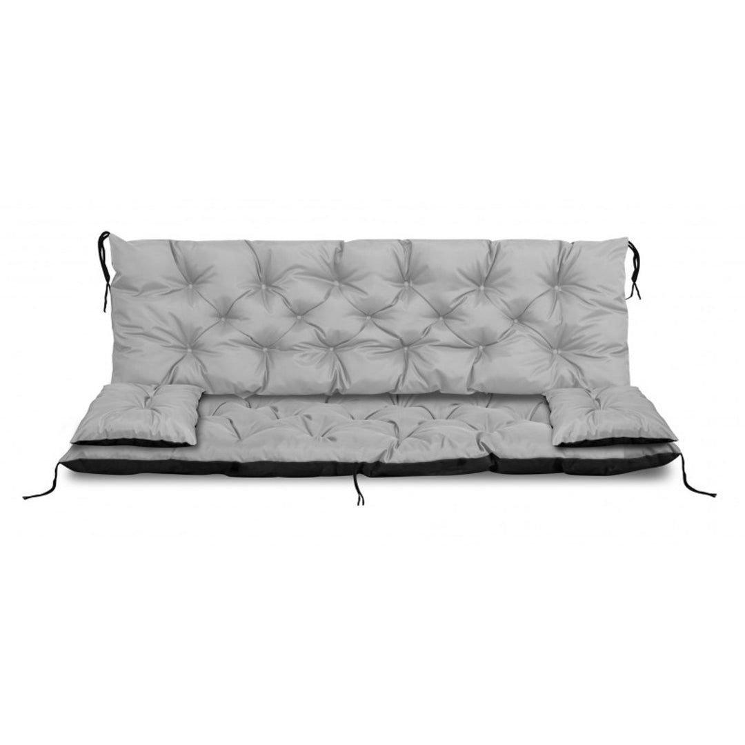 Ensemble de jardin gris clair 120x60x50cm + 2 coussins 42 x 42 cm