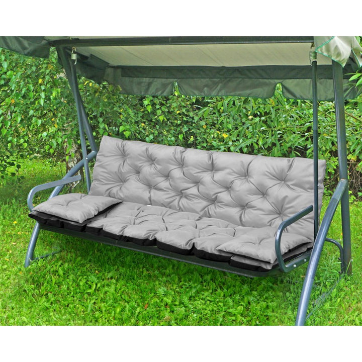 Ensemble de jardin gris clair 150x60x50cm + 2 coussins 42 x 42 cm