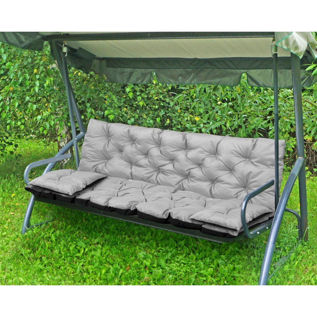 Gartenbank Kissen Gartenset hellgrau 180x60x50cm + 2 Kissen 42 x 42 cm