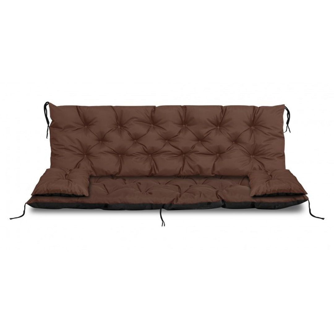 Ensemble de jardin marron 100x60x50cm + 2 coussins 42 x 42 cm