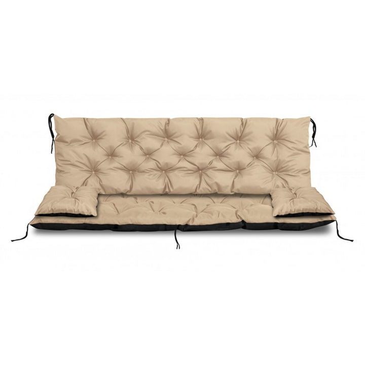 Tuinkussens set - Bankkussen 100x60x50cm en 2 klein kussen 42 x 42 cm - Schommelbank kussen - Beige