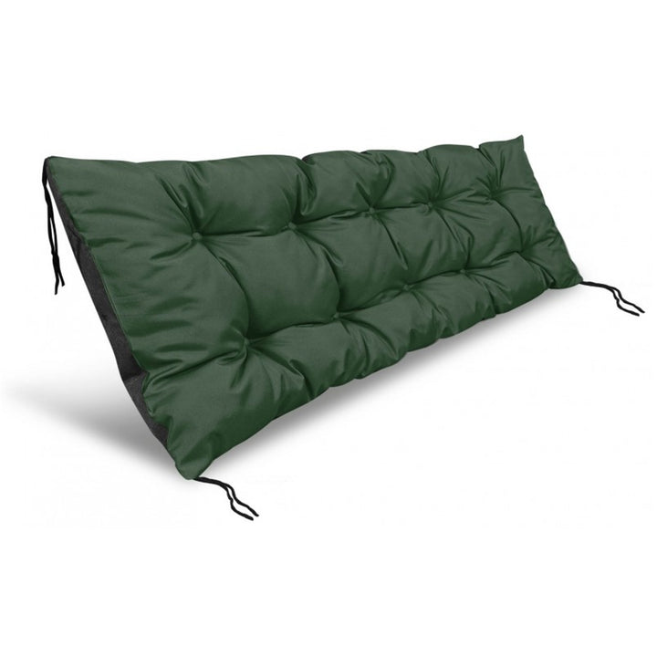 KingGarden Cojín para Banco de Jardín con Funda Impermeable, Asiento Interior y Exterior (Verde, 120x40 cm)