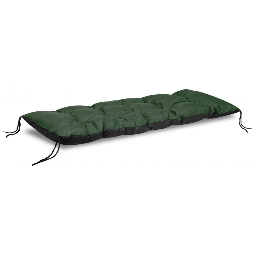 KingGarden Cojín para Banco de Jardín con Funda Impermeable, Asiento Interior y Exterior (Verde, 120x40 cm)