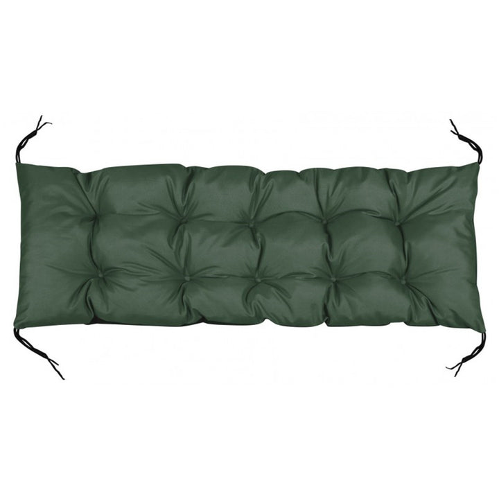 KingGarden Cojín para Banco de Jardín con Funda Impermeable, Asiento Interior y Exterior (Verde, 120x40 cm)