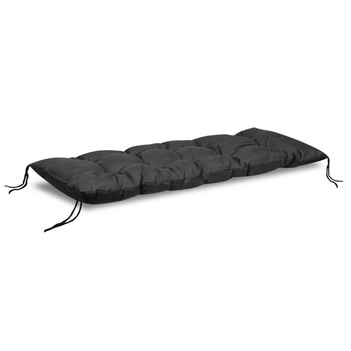 KingGarden Cojín para Banco de Jardín con Funda Impermeable, Asiento Interior y Exterior (Negro, 120x40 cm)