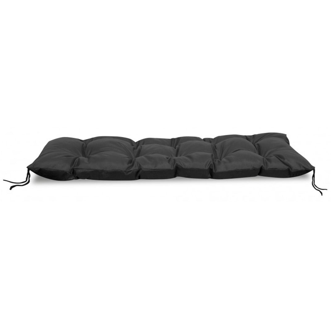 KingGarden Cojín para Banco de Jardín con Funda Impermeable, Asiento Interior y Exterior (Negro, 120x40 cm)