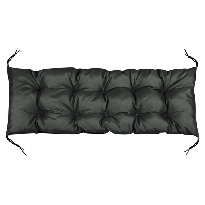 KingGarden Cojín para Banco de Jardín con Funda Impermeable, Asiento Interior y Exterior (Negro, 120x40 cm)