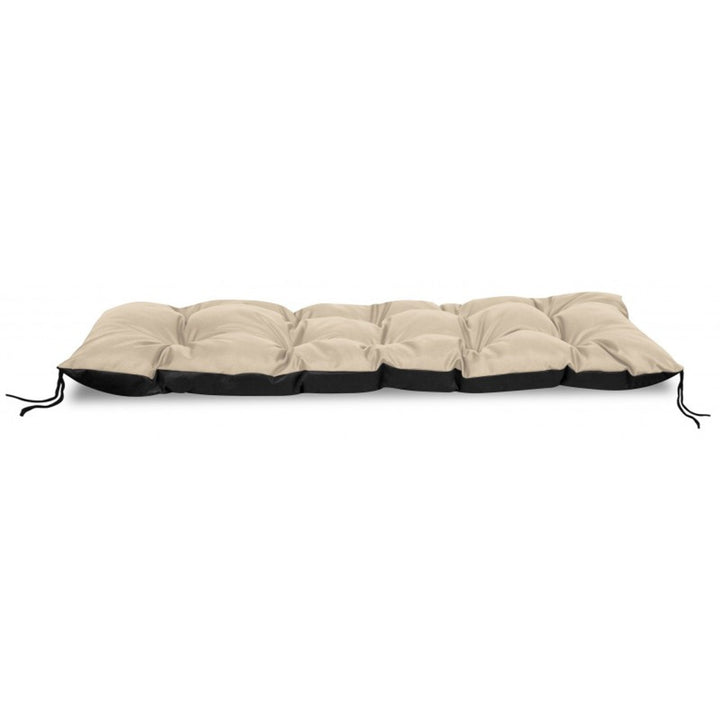 KingGarden Cojín para Banco de Jardín con Funda Impermeable, Asiento Interior y Exterior (Beige, 120x40 cm)