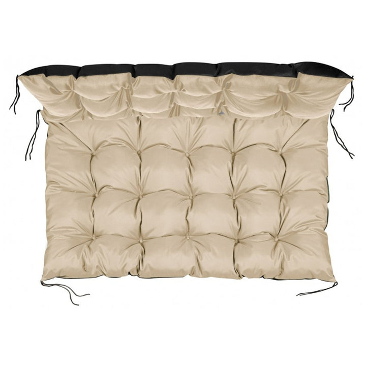 KingGarden Cojín para Banco de Jardín con Funda Impermeable, Asiento Interior y Exterior (Beige, 120x80 cm)