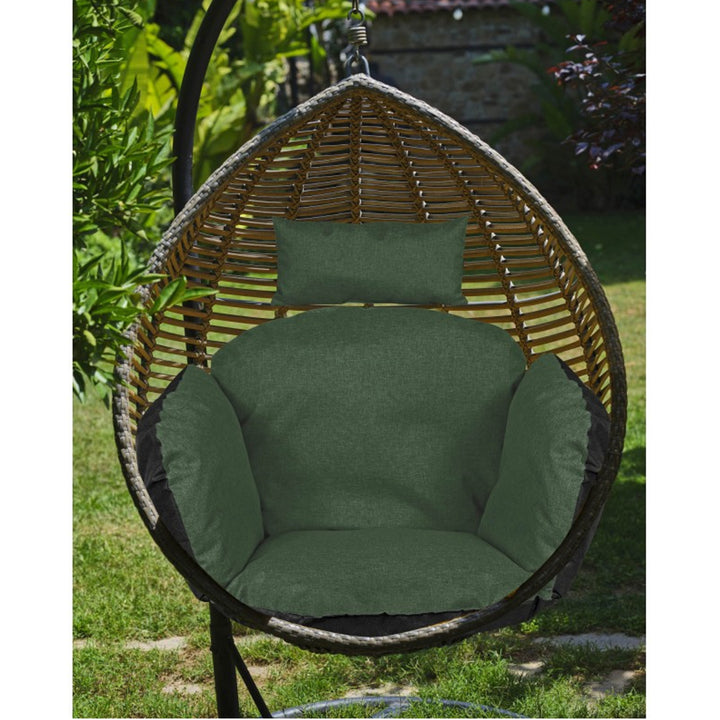 Coussin de jardin 112x113 cm pour nid de cigogne chaise suspendue imperméable vert