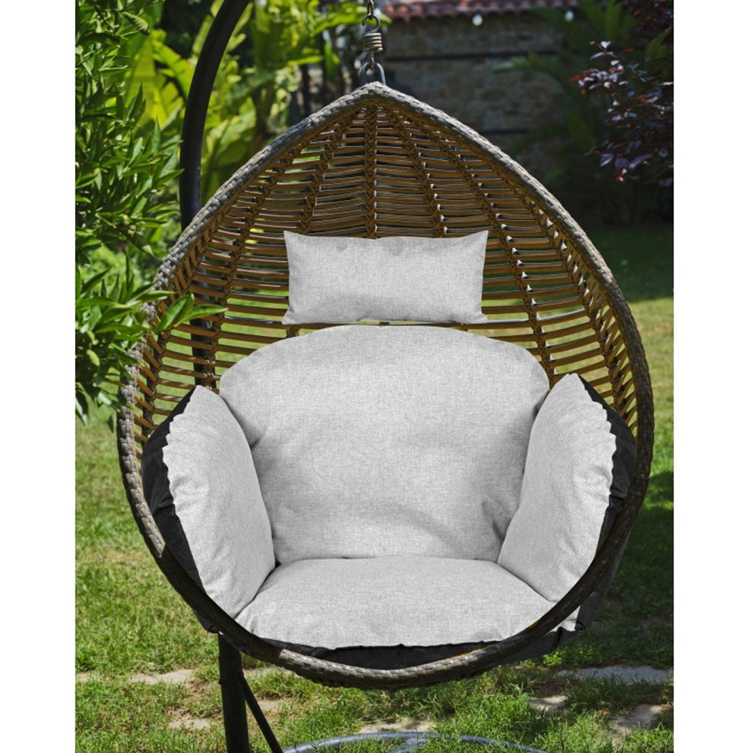 Coussin de jardin 112x113 cm pour nid de cigogne chaise suspendue imperméable gris clair