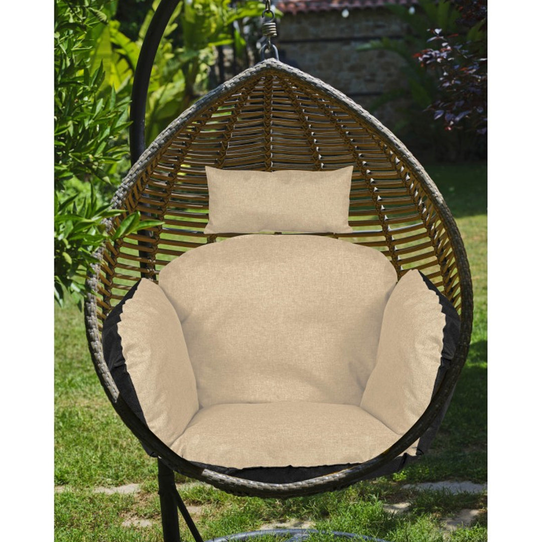 Garden cushion 112x113 cm for stork's nest hanging chair waterproof beige