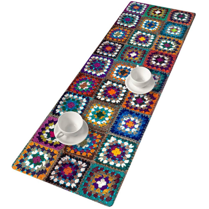 Bertoni Table Runner Decorative Felt 115x40cm Tablecloth Anti Scratch Thick Patchwork Design Pattern