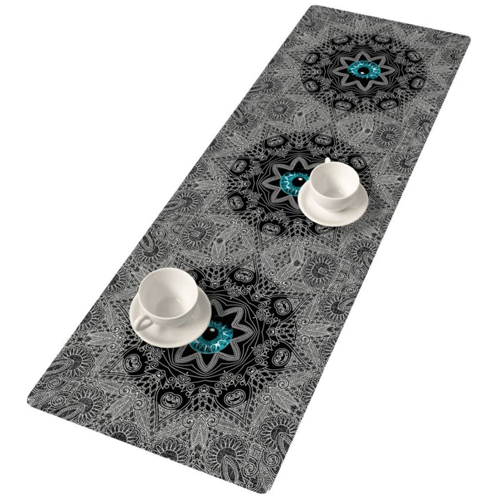 Bertoni Table Runner Decorative Felt 115x40cm Tablecloth Anti Scratch Thick Eye Look Mandala Design Pattern