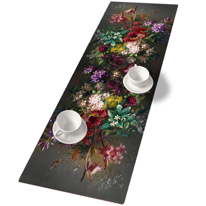 Chemin de table Bertoni, feutre, 115x40cm, imprimé Bouquet