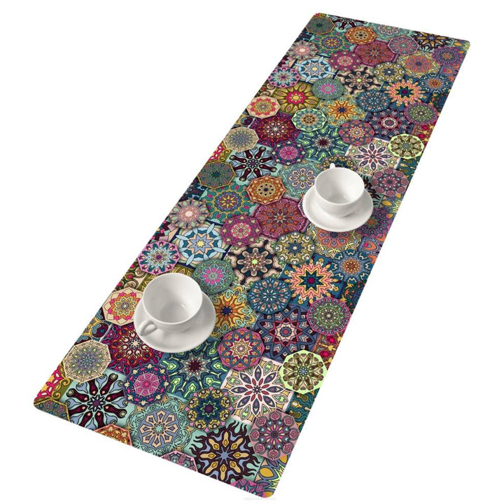 Bertoni Decorative Felt Table Runner 95x33cm Anti Scratch Tablecloth Printed Mandala Pattern Design