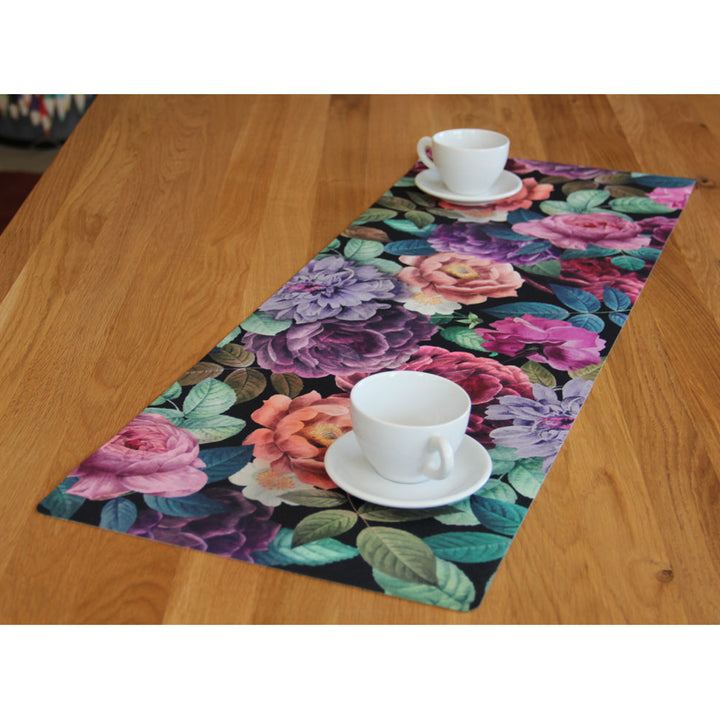 Bertoni Decorative Felt Table Runner 95x33cm Anti Scratch Tablecloth Printed Peony Pattern Design