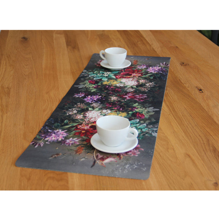 Bertoni Decorative Felt Table Runner 95x33cm Anti Scratch Tablecloth Printed Bouquet Pattern Design