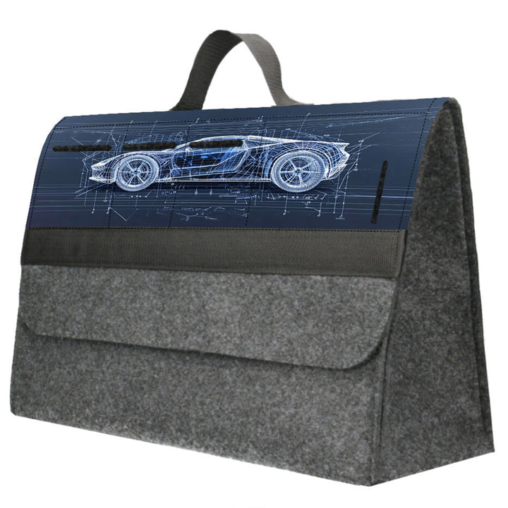 Car Trunk Organizer Bag, Durable Storage Solution, 46x20cm, Ideal for Groceries, Tools, and Travel Essentials