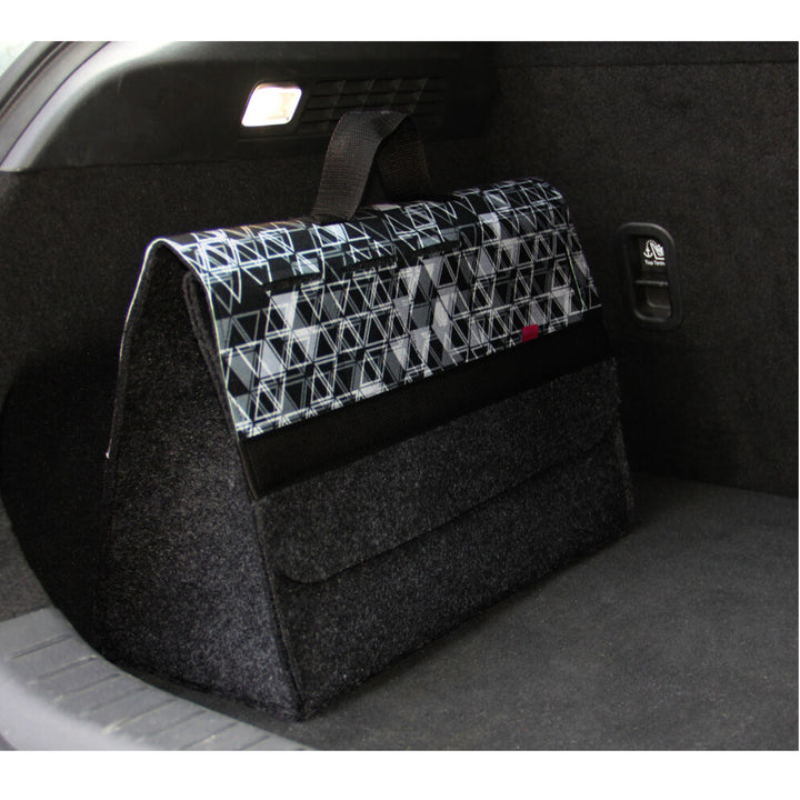 Arco Design Car Trunk Organizer Bag, 46x20cm, B-LUX Triangle, Durable Storage Solution