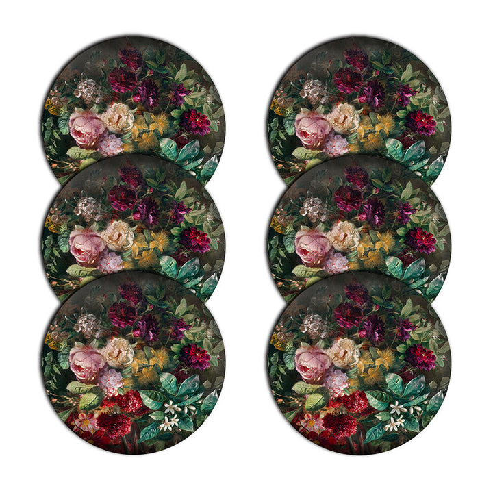 Set de tapis de table Bertoni, 6 pièces, rond, 33 cm, Bouquet