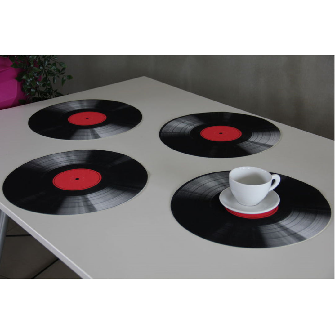 Bertoni Table Mat Set, Placemats, Under Plate Mats, 4 Pieces, Round, 33 cm, Vinyl