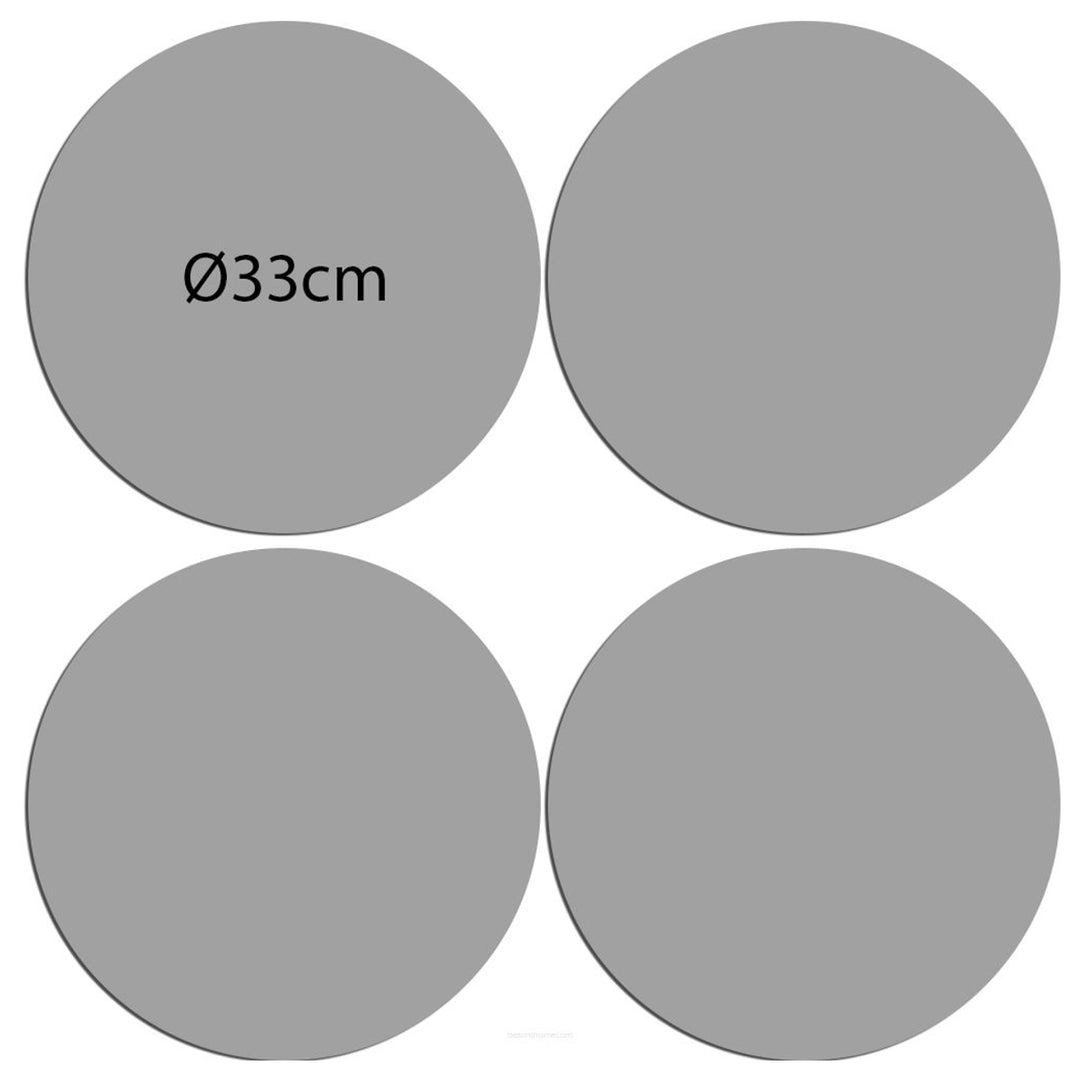 Bertoni Table Mat Set, Placemats, Under Plate Mats, 4 Pieces, Round, 33 cm, Vinyl