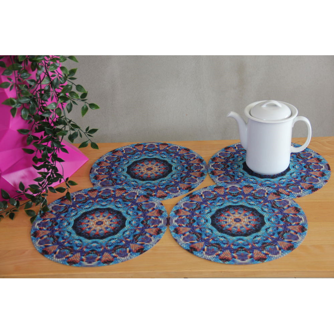 Bertoni Table Mat Set, Placemats, Under Plate Mats, 4 Pieces, Round, 33 cm, Barcelona