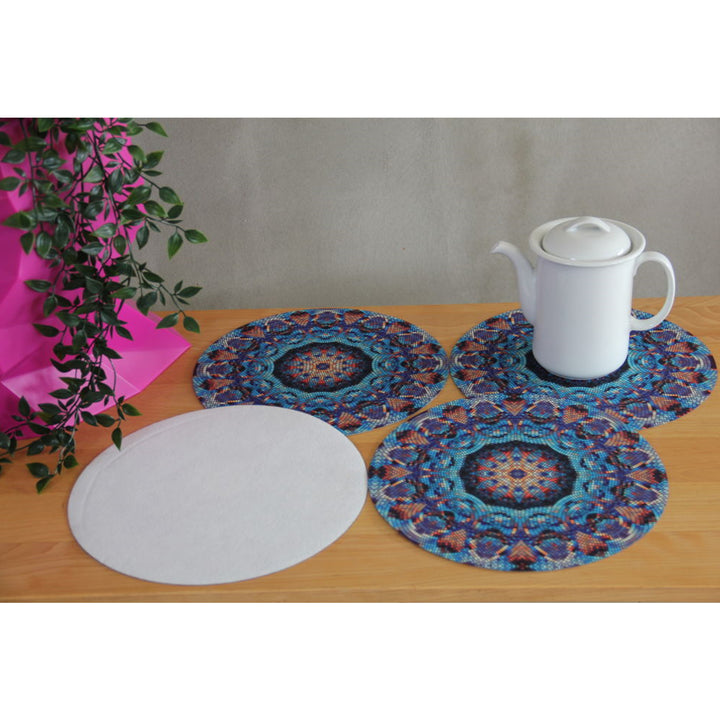 Bertoni Table Mat Set, Placemats, Under Plate Mats, 4 Pieces, Round, 33 cm, Barcelona