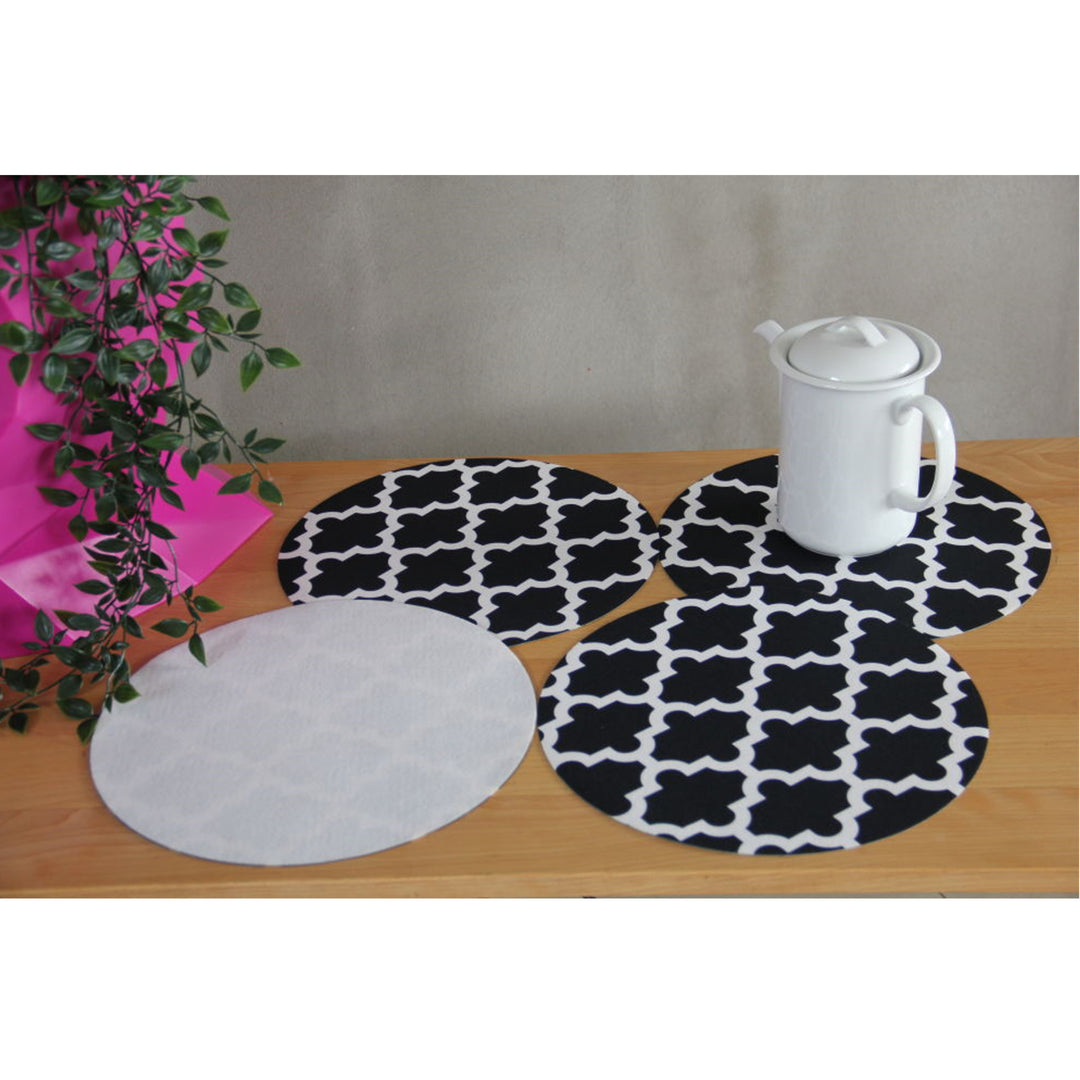 Bertoni Round Table Mat Set, 4 Pieces, 33 cm, Stylish and Durable,Morocco Night