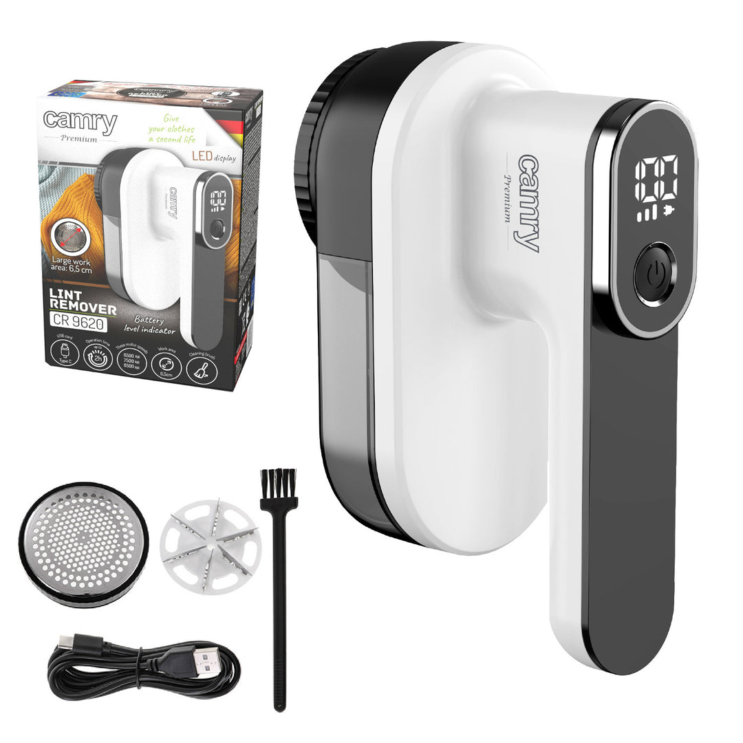 Camry Tissue-Rasierer, LCD-Display, Li-Ion-Akku, weiß und schwarz, CR 9620