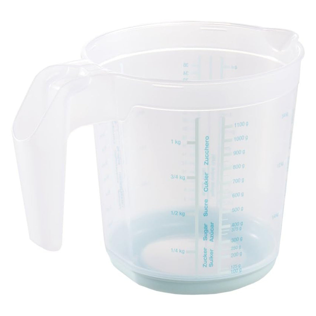 Keeeper measuring jug, non-slip, with handle, 1l, aquamarine, Masimmo