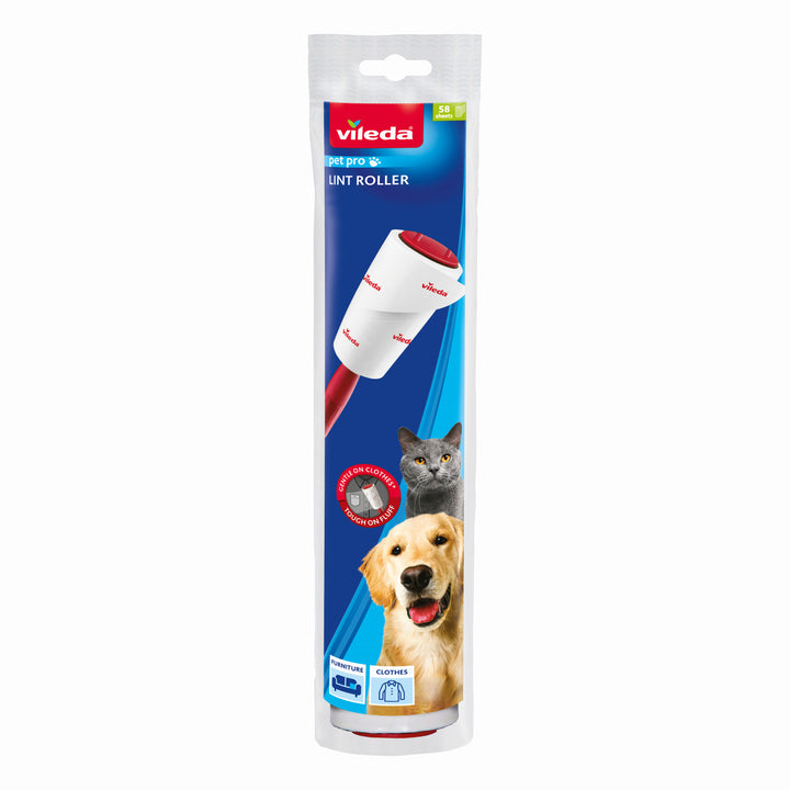 Vileda Pet Pro Roller: Effortlessly Remove Fur, Hair, and Dirt Particles for a Cleaner Home and Happier Pets