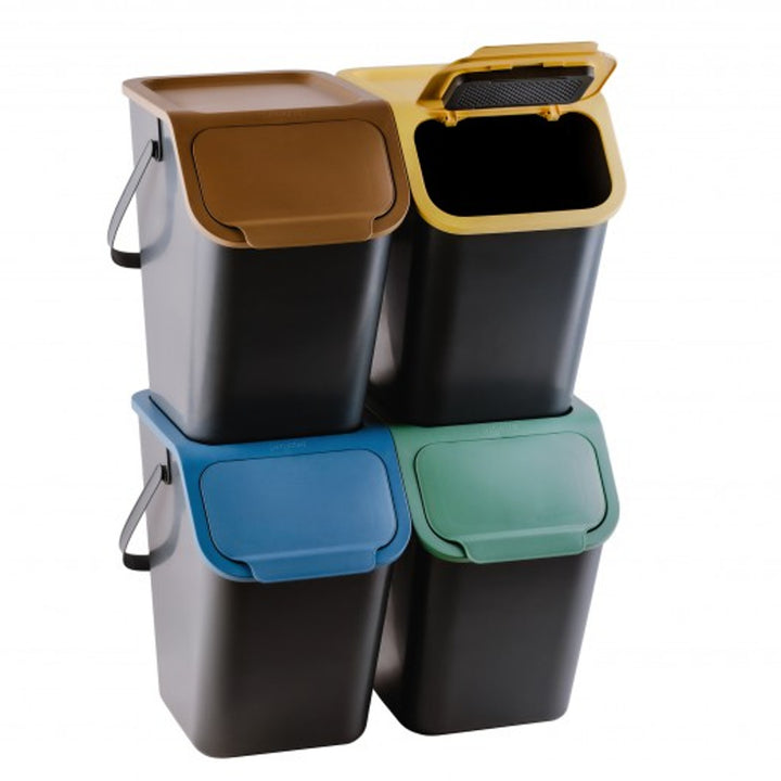 Container Set Practic for Segregation, 4x25L, Black, Bini 10100599