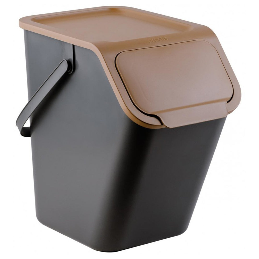 Practic Cubos de Basura 4x25L, Juego de Contenedores para Segregación, Color Negro, Bini 10100599