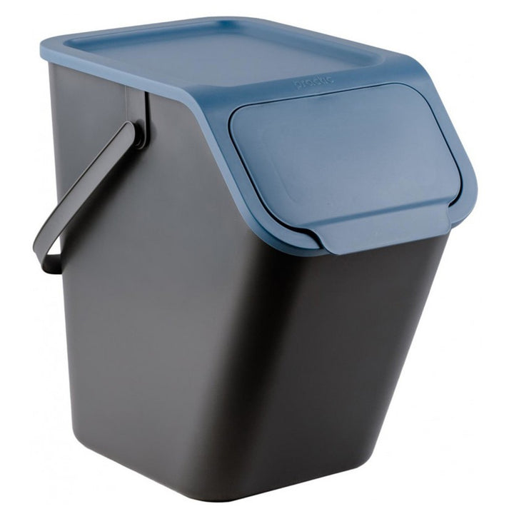 Practic Cubos de Basura 4x25L, Juego de Contenedores para Segregación, Color Negro, Bini 10100599